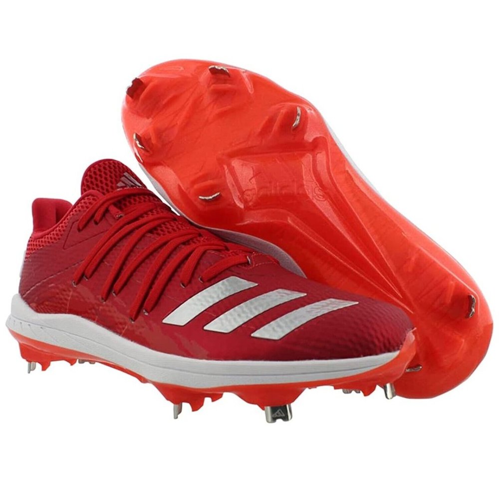adidas Men's Afterburner 6 Cleats, Sarlet/Silver Metallic/Active Red, 13 US